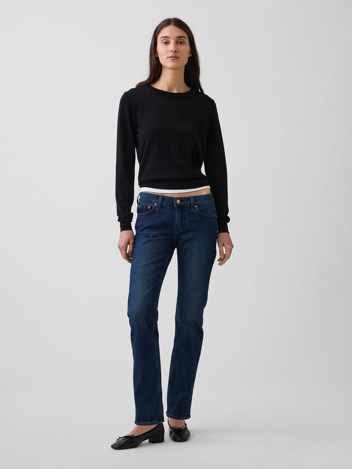 Koyu Mavi Low Rise '90s Slim Straight Jean Pantolon