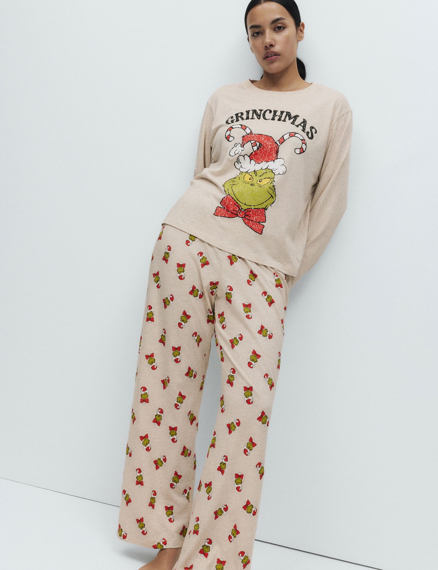 Saf Pamuklu Grinch:trade_mark: Pijama Takımı