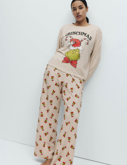 Saf Pamuklu Grinch:trade_mark: Pijama Takımı