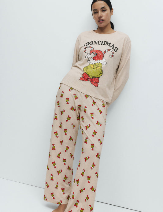 Saf Pamuklu Grinch:trade_mark: Pijama Takımı