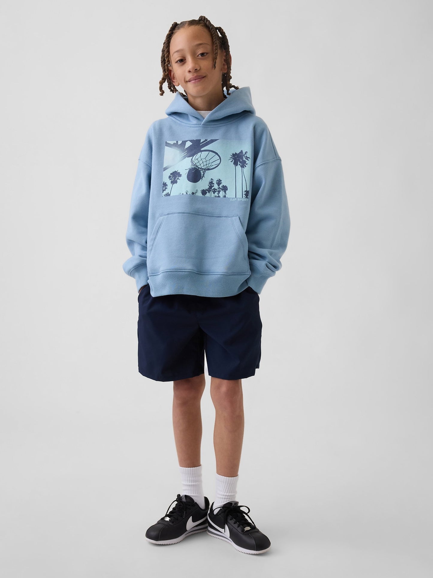 Açık Mavi Vintagesoft Relaxed Grafik Baskılı Sweatshirt