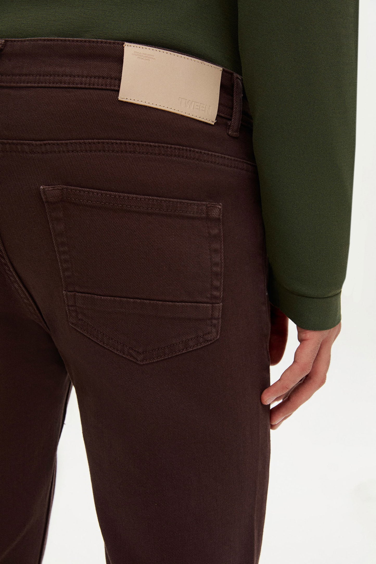 Tween Relaxed Fit Kahverengi Denim Pantolon