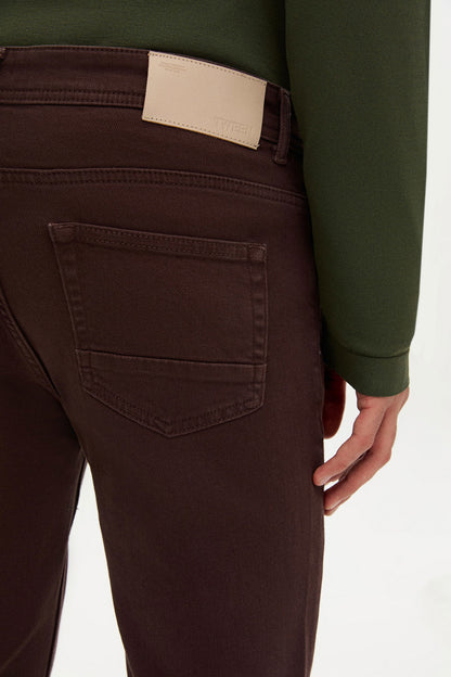 Tween Relaxed Fit Kahverengi Denim Pantolon