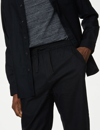 Tapered Fit Keten Pantolon