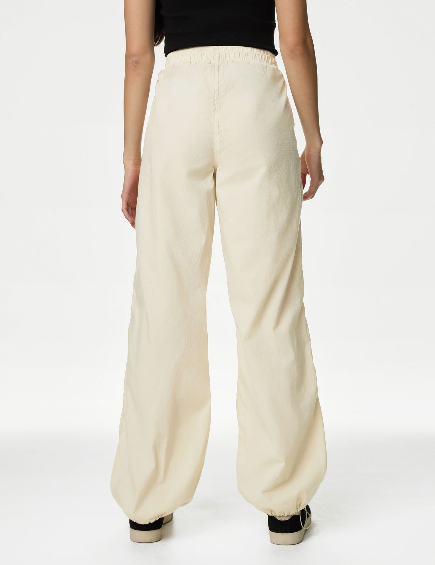 Saf Pamuklu Relaxed Fit Paraşüt Pantolon