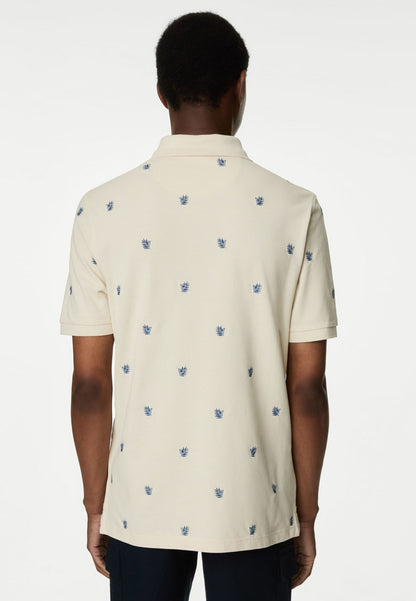 Saf Pamuklu Kısa Kollu Polo Yaka T-shirt
