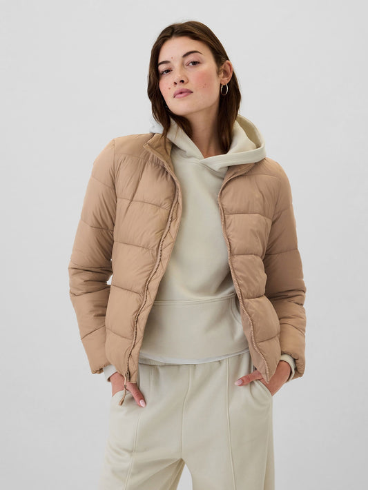 Bej Coldcontrol Puffer Şişme Mont