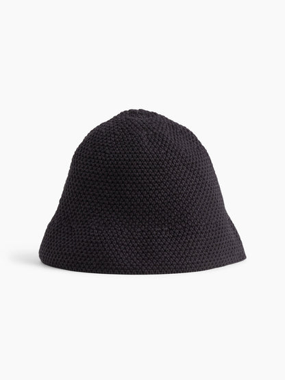 Siyah Knit Bucket Şapka