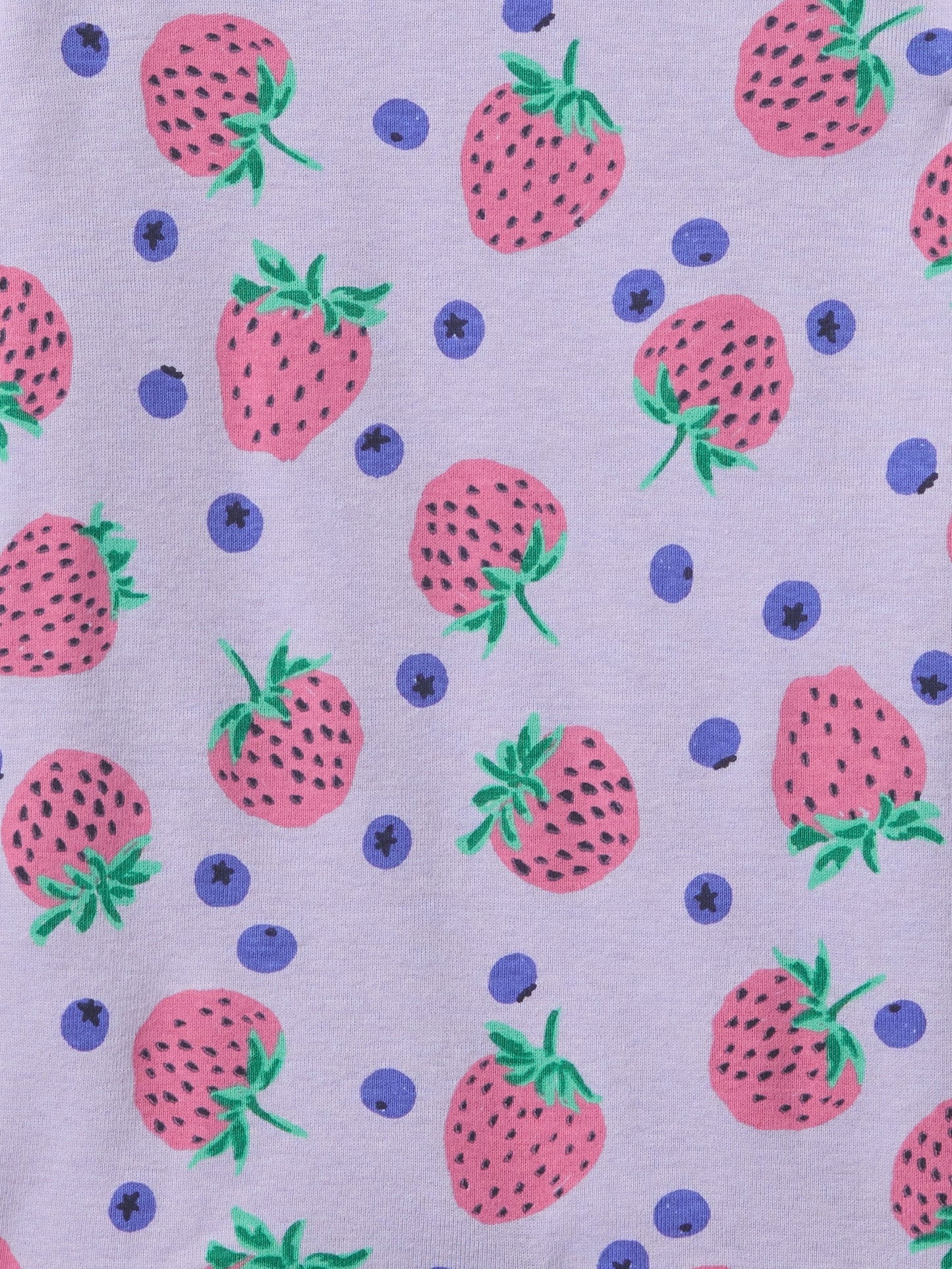 Mor Çilek Desenli Pijama Takımı