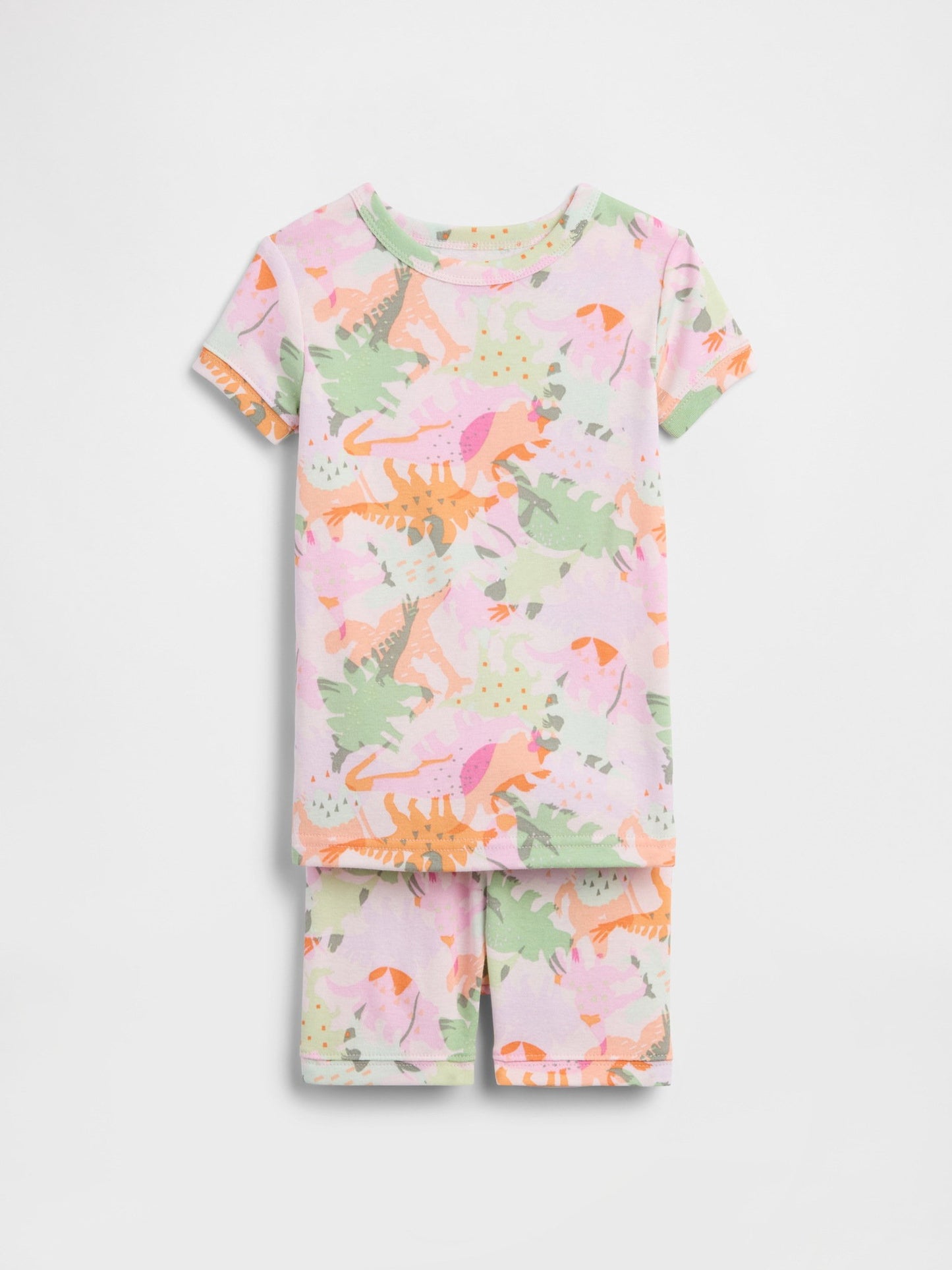 Açık Pembe %100 Organik Pamuk Dino Pijama Takımı