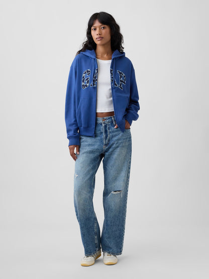 Kobalt Mavisi Gap Logo Fleece Fermuarlı Sweatshirt