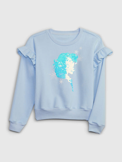Mavi Pullu Disney Grafikli Sweatshirt