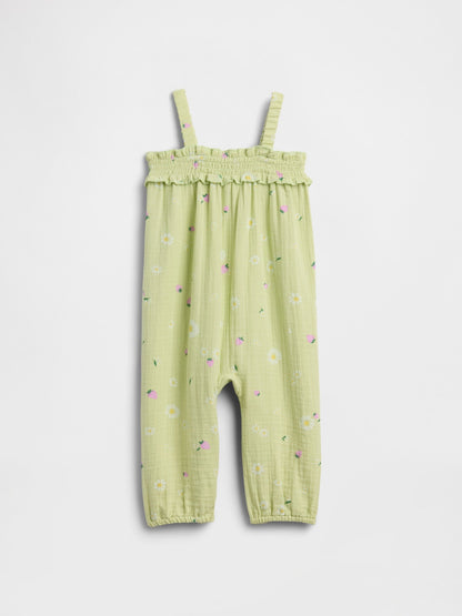Açık Yeşil Smocked Tulum