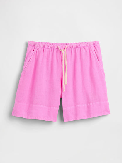 Pembe Keten Karışımı Easy Şort