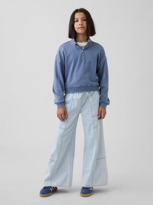 Açık Mavi Low Rise Baggy Jean Pantolon