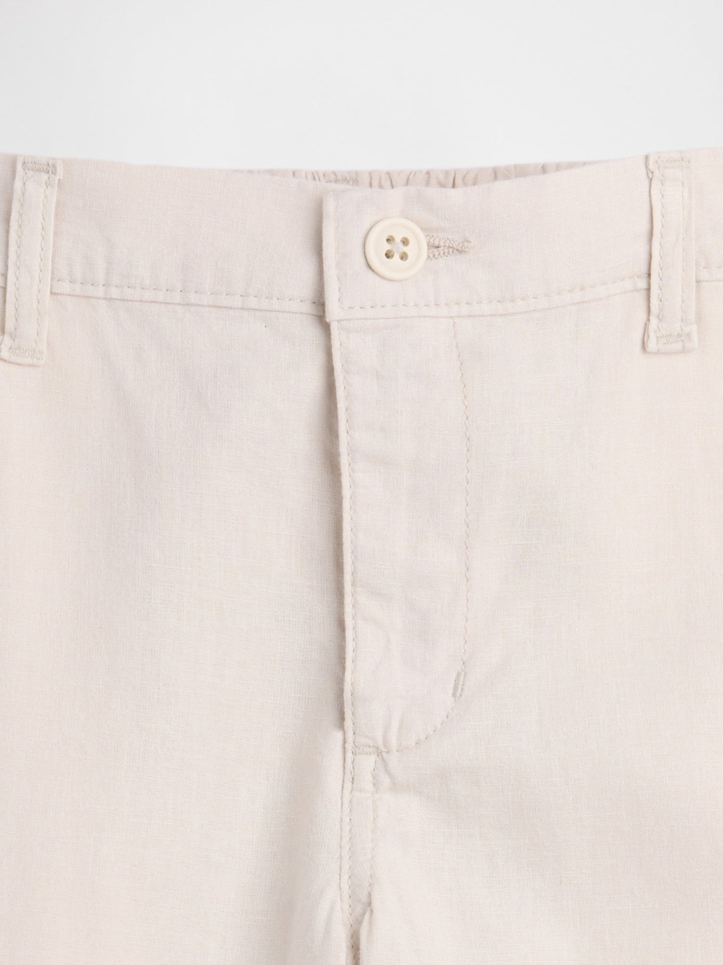 Ekru Relaxed Keten Karışımlı Pantolon