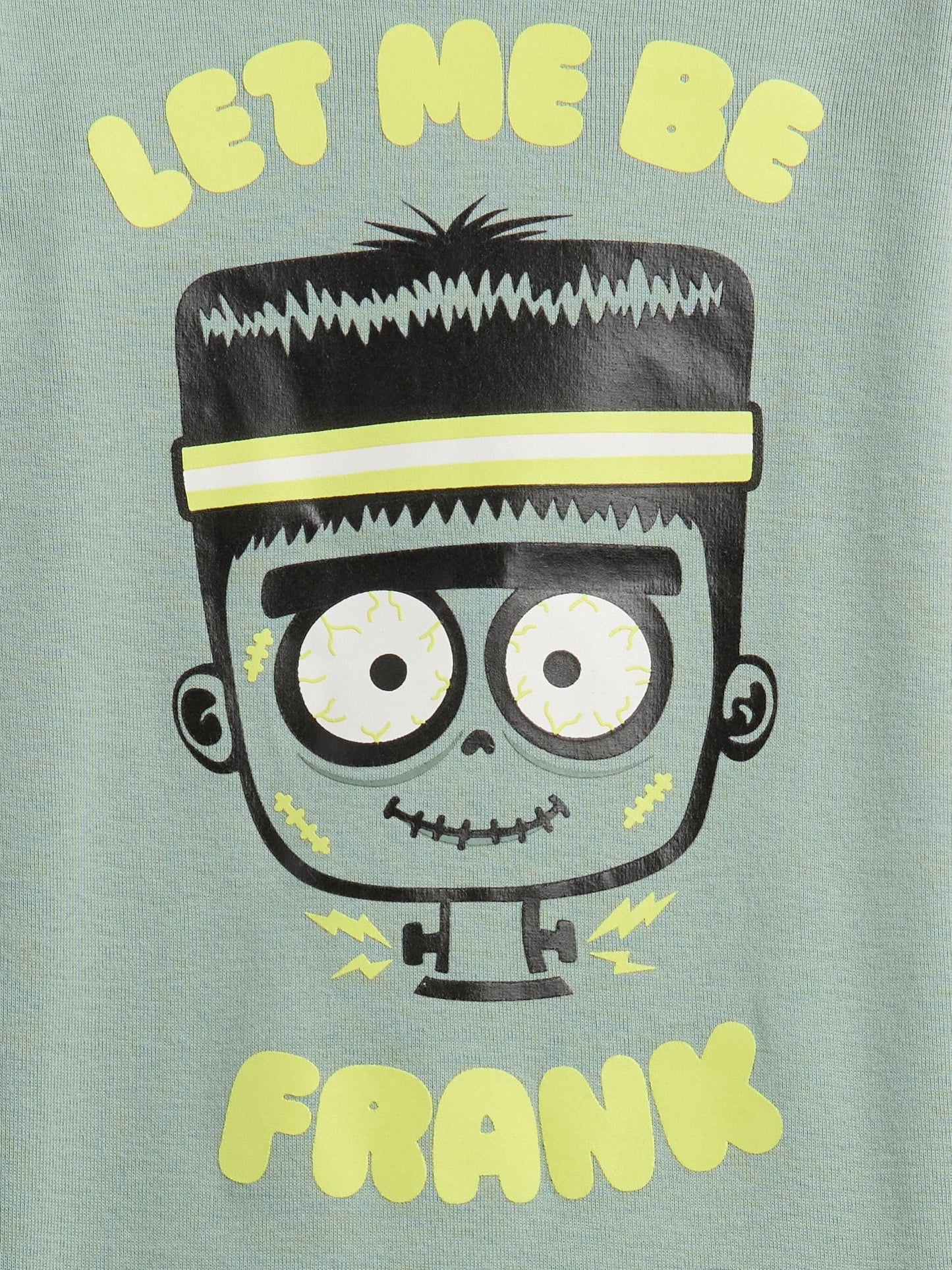 Yeşil Frankenstein Grafik Baskılı Pijama Takımı