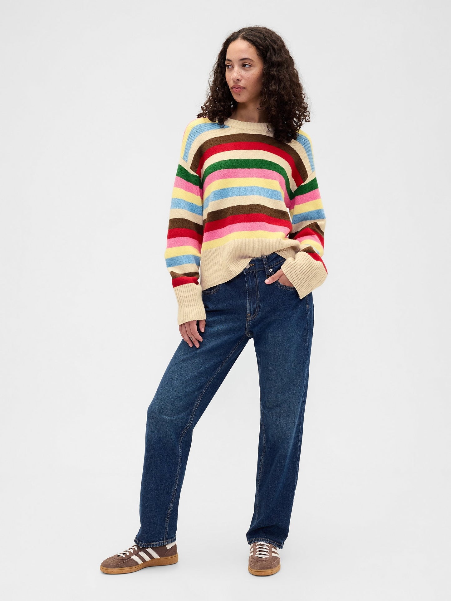 Çok Renkli Cashsoft Relaxed Bisiklet Yaka Tunik Kazak
