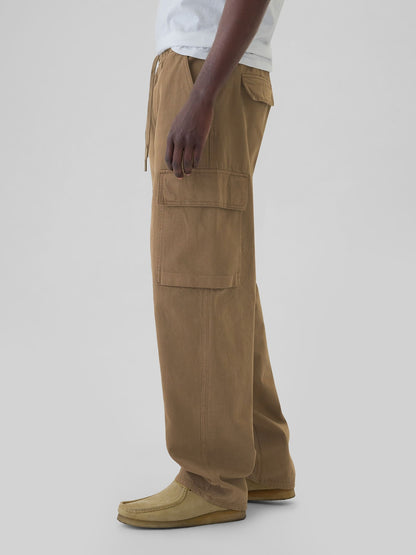 Kahverengi Baggy Kargo Jean Pantolon