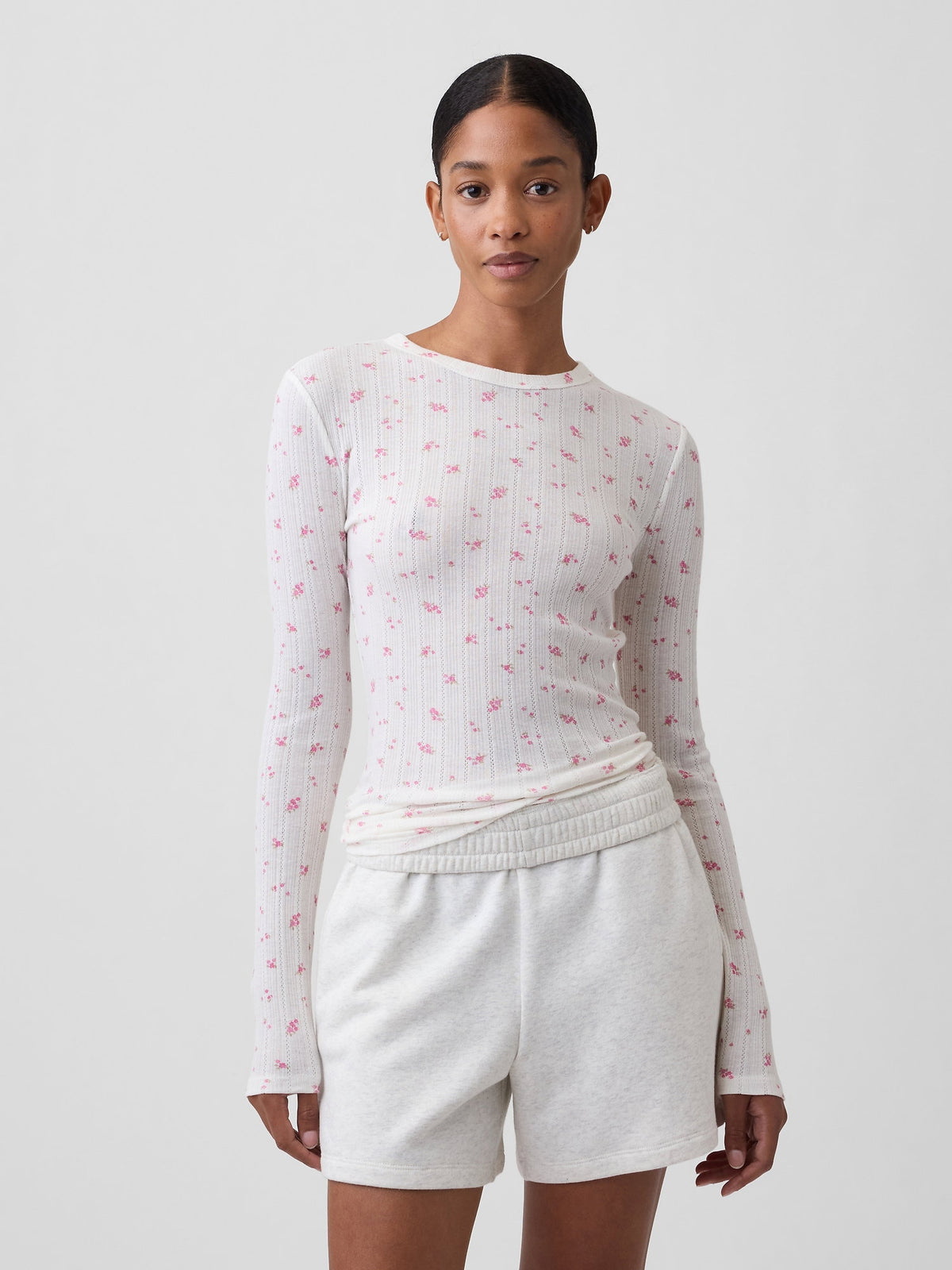 Açık Pembe Essential Fitiili Pointelle T-shirt