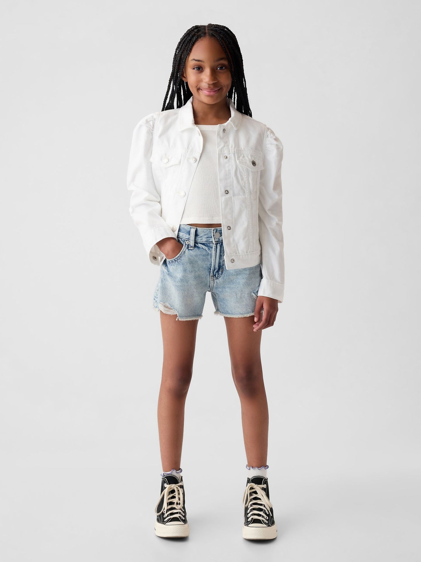 Açık Mavi Low Rise Denim Şort