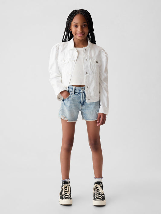Açık Mavi Low Rise Denim Şort