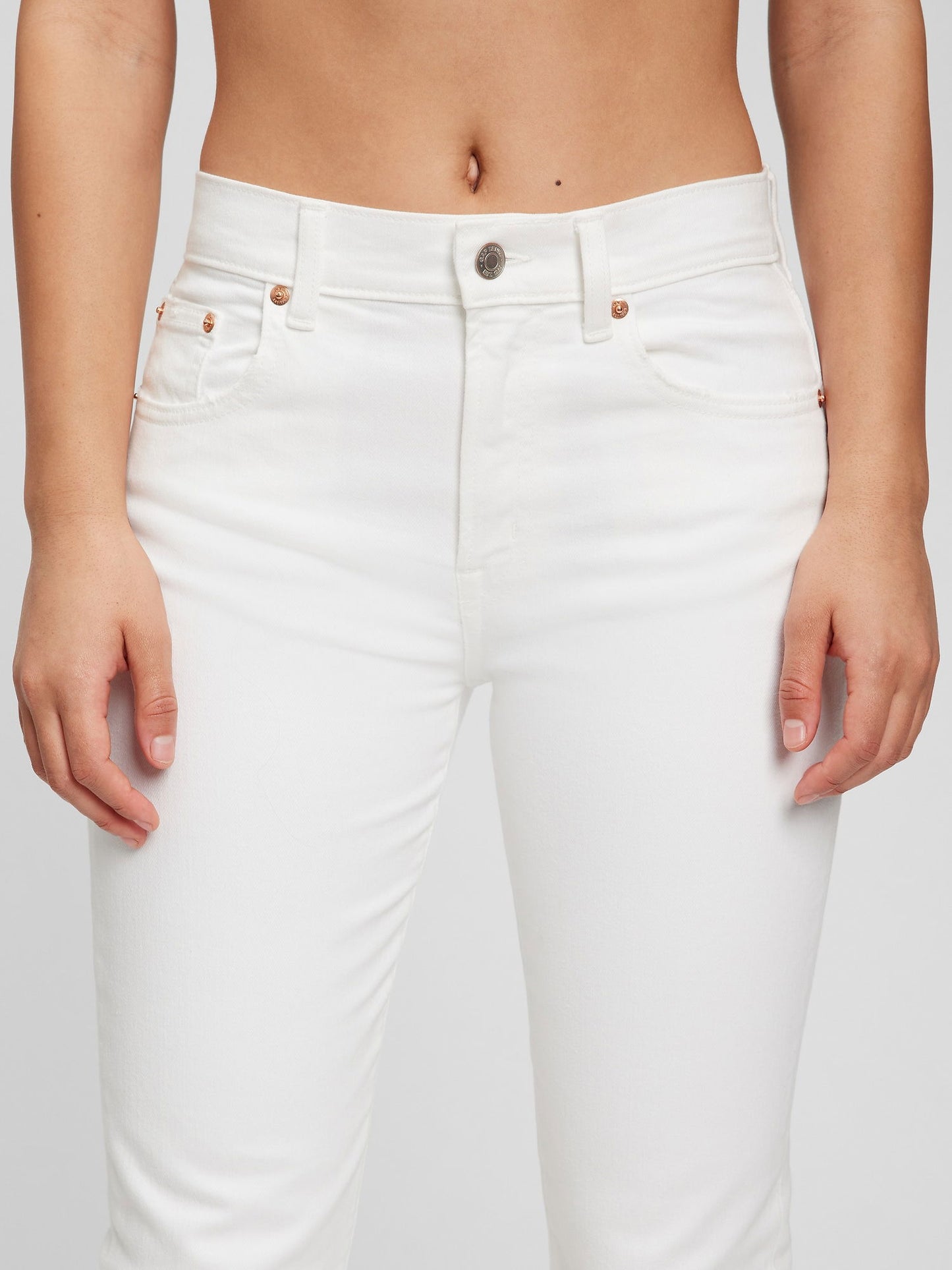 Beyaz Mid Rise Girlfriend Washwell™ Jean Pantolon