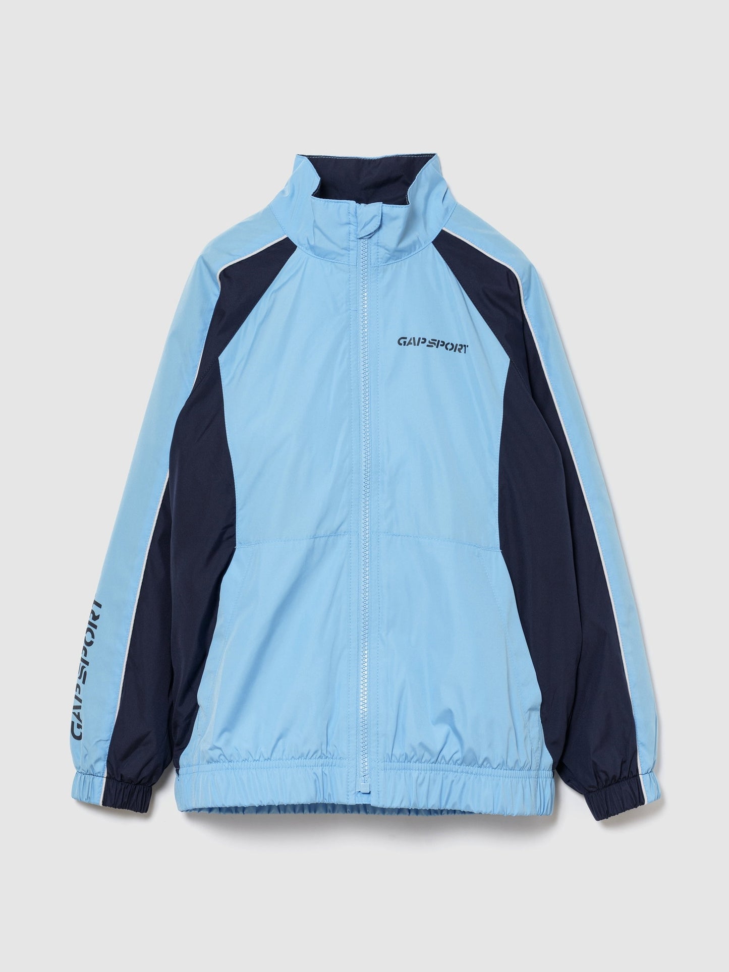 Açık Mavi Relaxed Colorblock Rüzgarlık