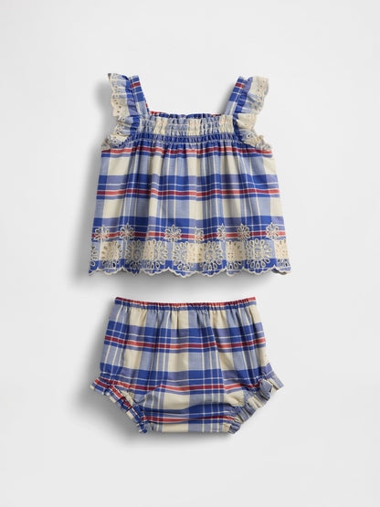 Çok Renkli Baby Poplin Gözleme Kenar Outfit Set