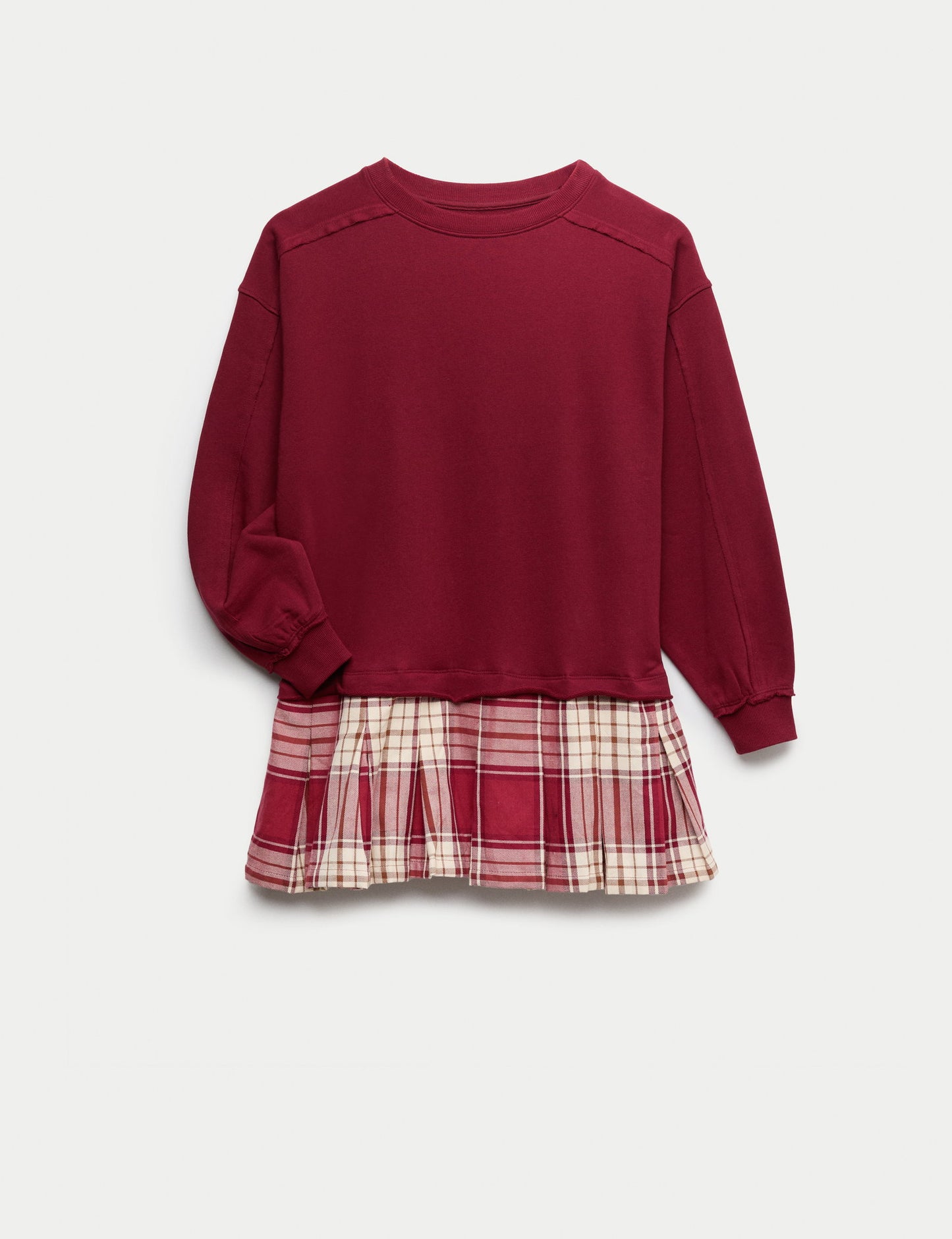 Kareli Sweatshirt Elbise (6–16 Yaş)