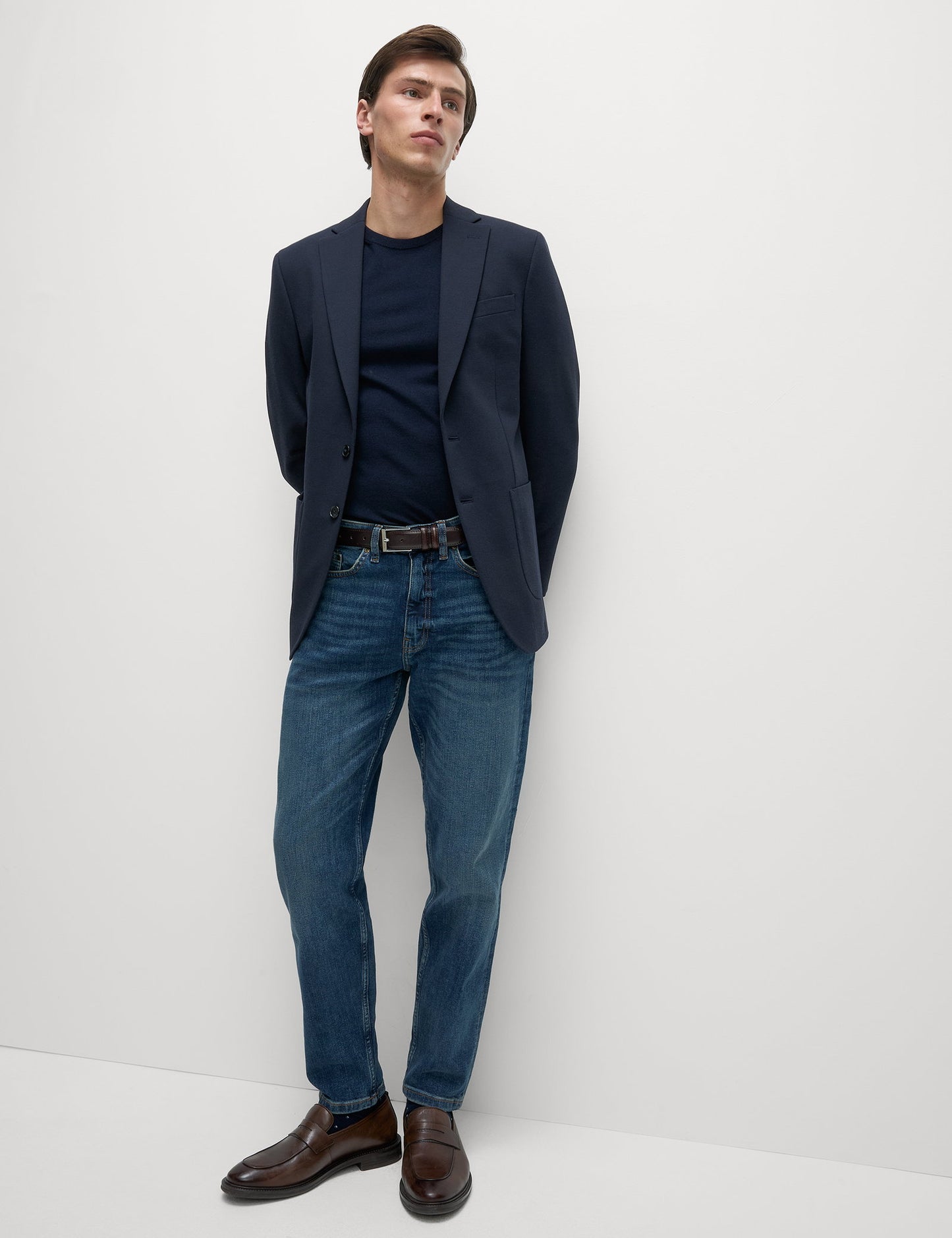 Tailored Fit Jersey Dokulu Blazer Ceket