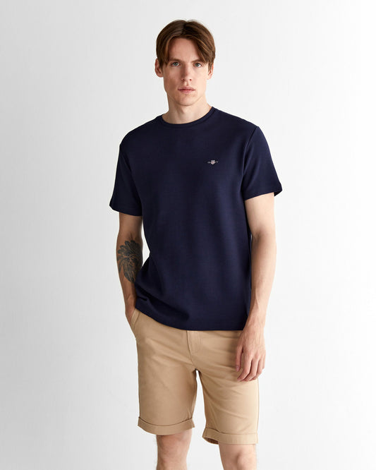 Gant Erkek Lacivert Regular Fit Bisiklet Yaka T-shirt