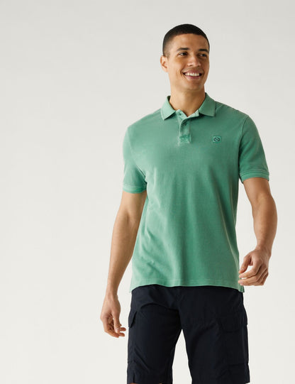 Saf Pamuklu Kısa Kollu Polo Yaka T-shirt