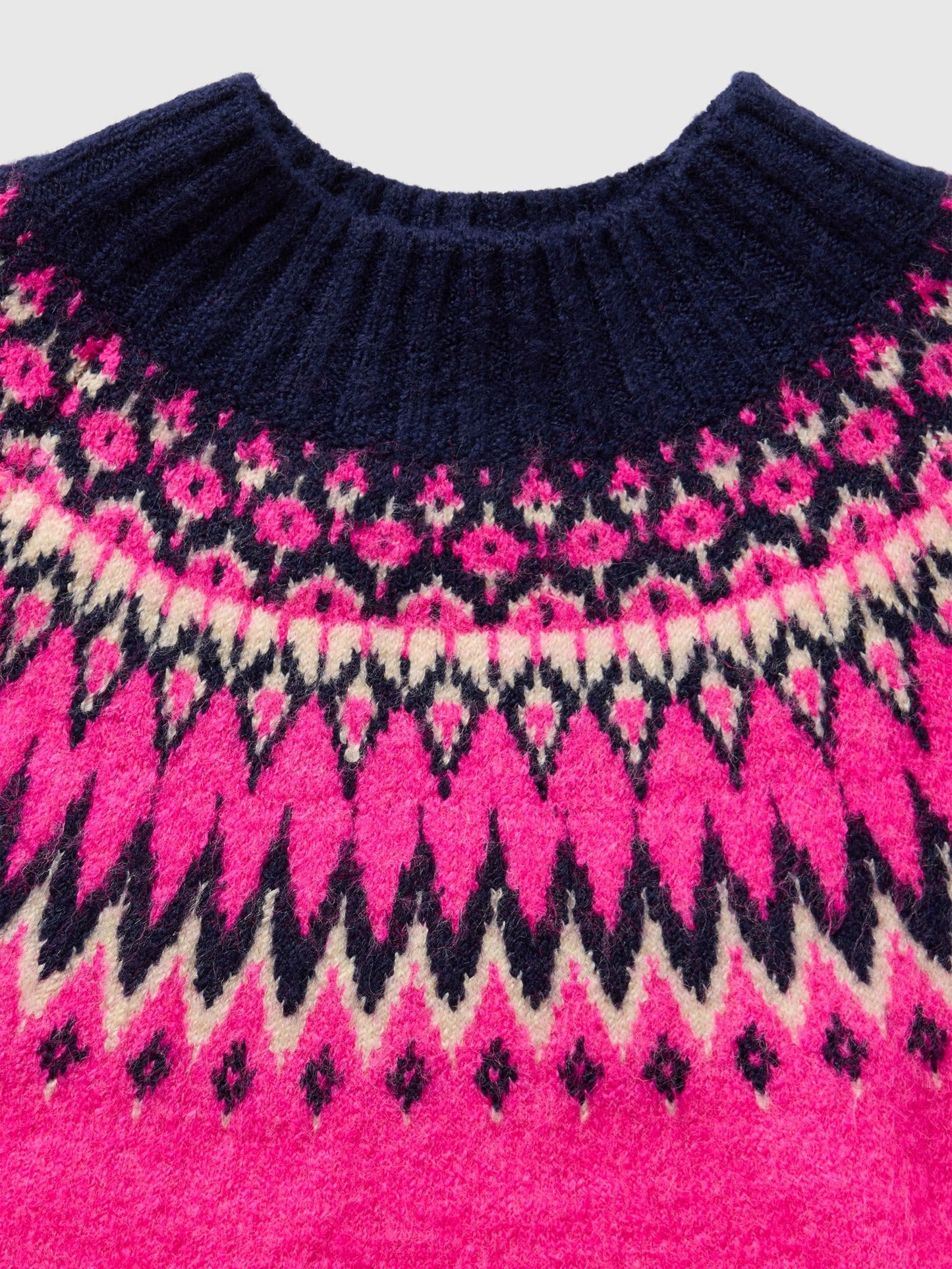 Pembe Fair Isle Desenli Kazak