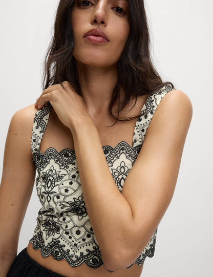 Pamuklu Slim Fit Crop Top