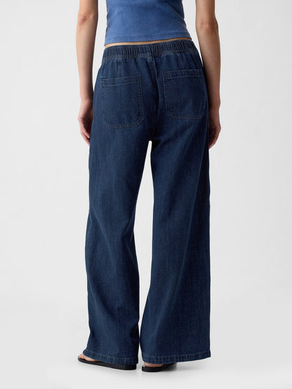 Koyu Mavi High Rise Utility Easy Jean Pantolon