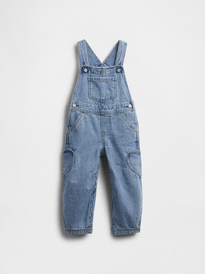 Açık Mavi Toddler Kalp Cepli Horseshoe Tulumu