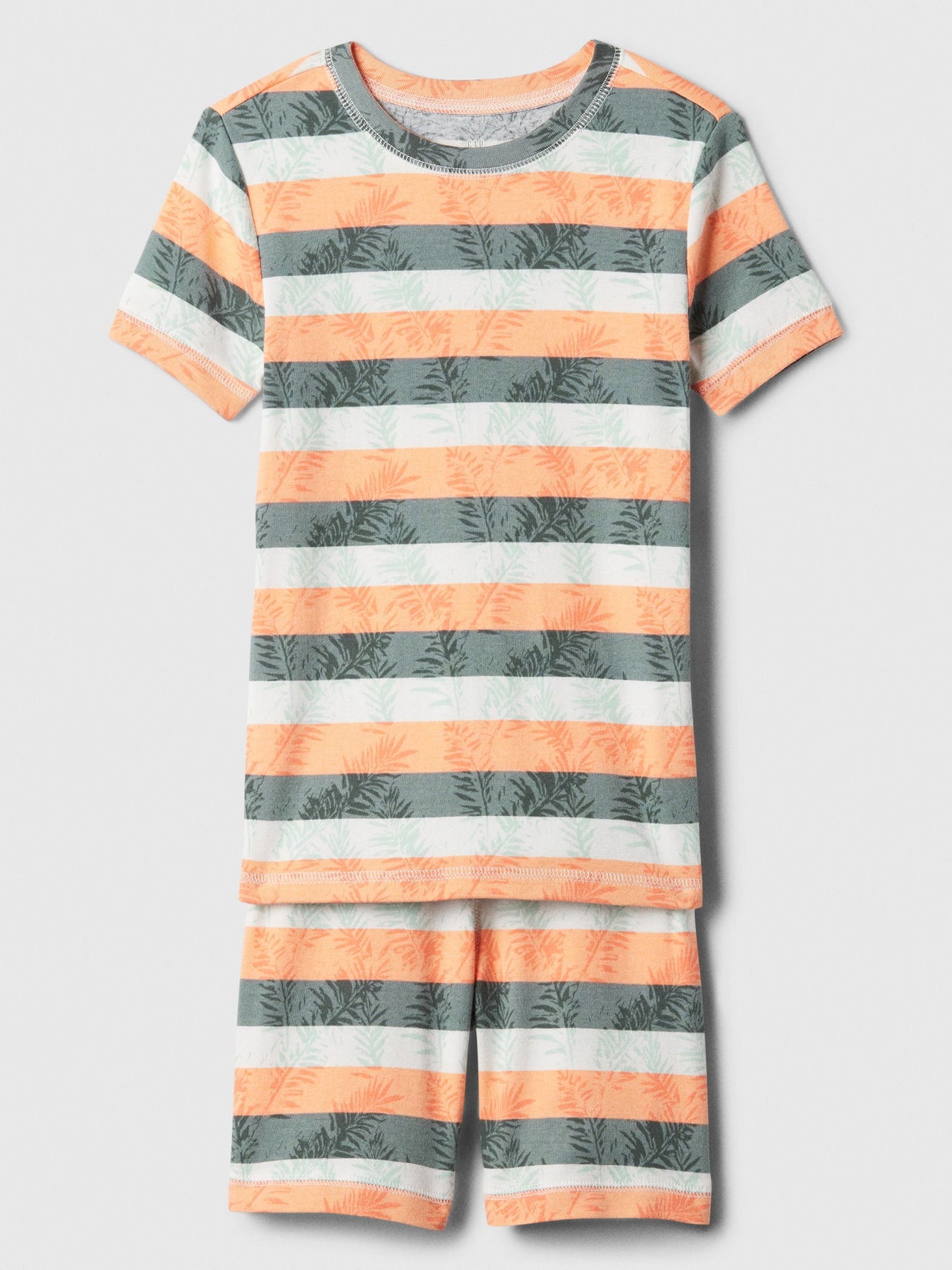Turuncu %100 Organik Pamuk Desenli Pijama Takımı