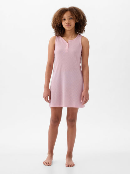 Pembe Geri Dönüştürülmüş Pijama Elbise