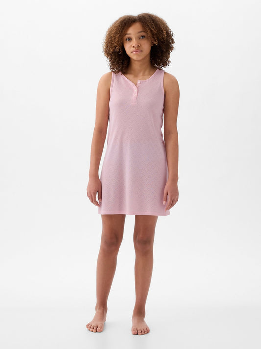 Pembe Geri Dönüştürülmüş Pijama Elbise