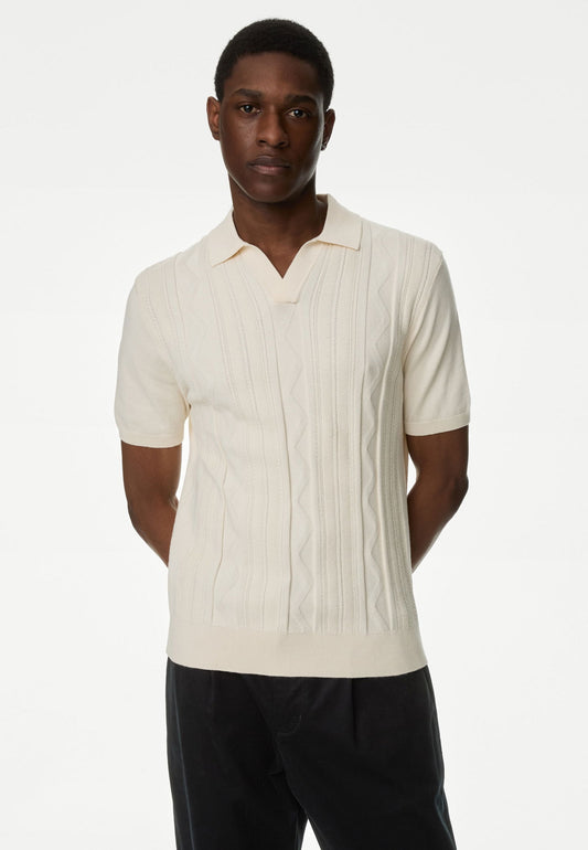 Kısa Kollu Örme Polo Yaka T-shirt