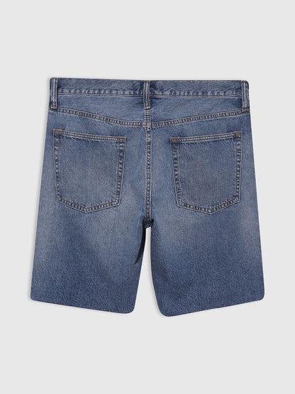 Mavi Straight Denim Şort