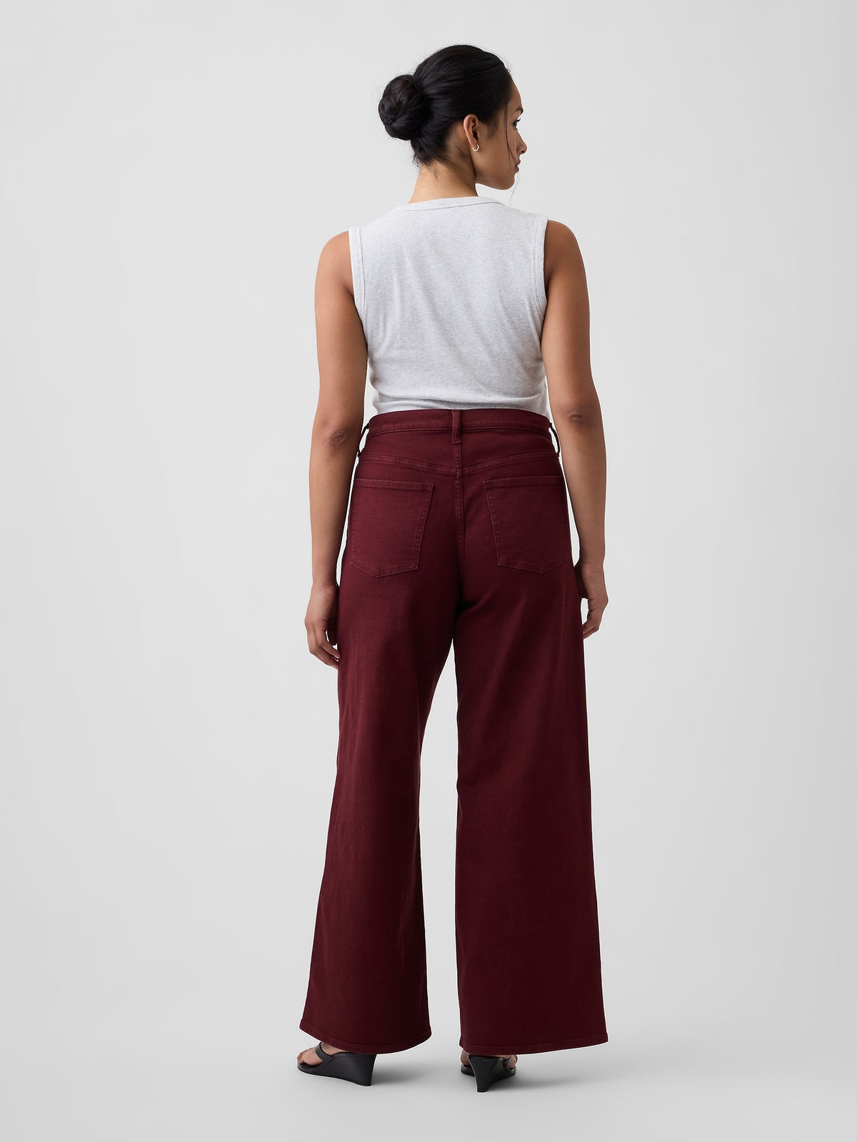 Bordo Mid Rise Wide-leg Jean Pantolon