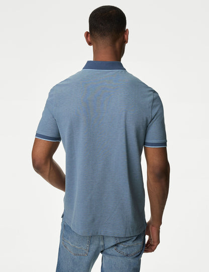 Saf Pamuklu Kısa Kollu Polo Yaka T-shirt