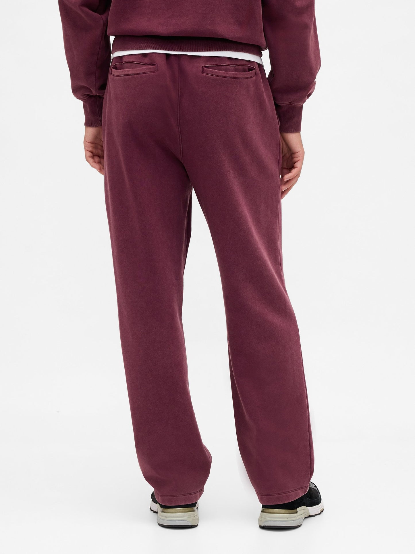 Bordo Heavyweight Relaxed Logo Pantolon