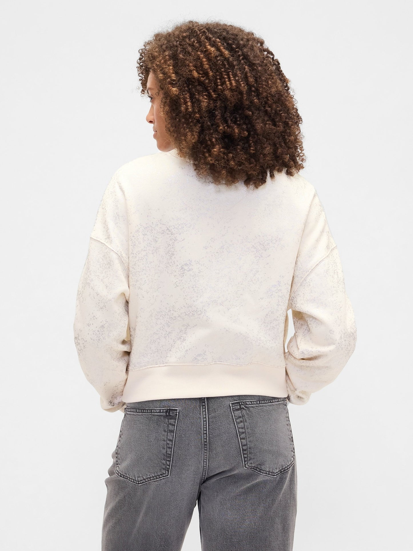 Beyaz Logo Crop Sweatshirt