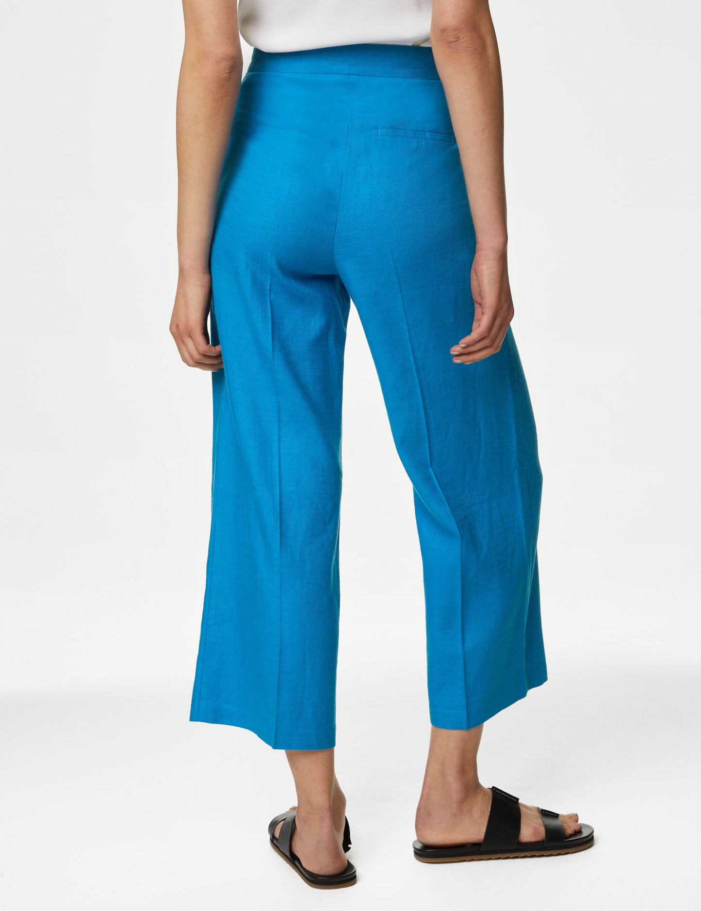 Wide Leg Crop Keten Pantolon