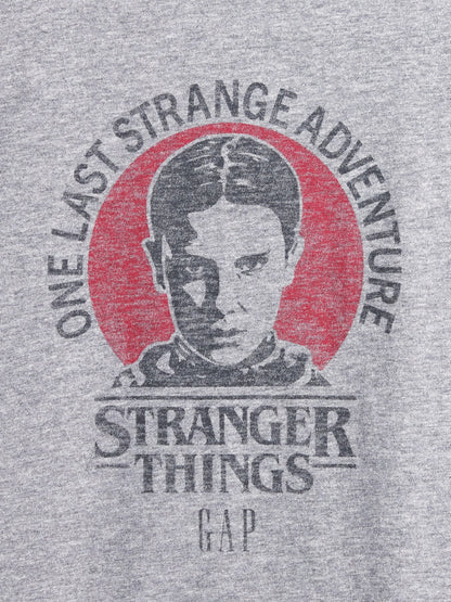 Gri Stranger Things Organik Pamuk Vintagesoft Crop T-shirt