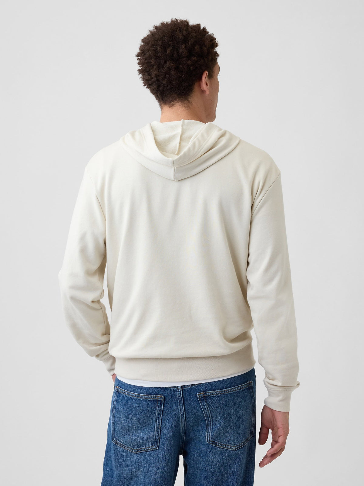 Beyaz Gap Logo Fransız Havlu Kumaş Sweatshirt