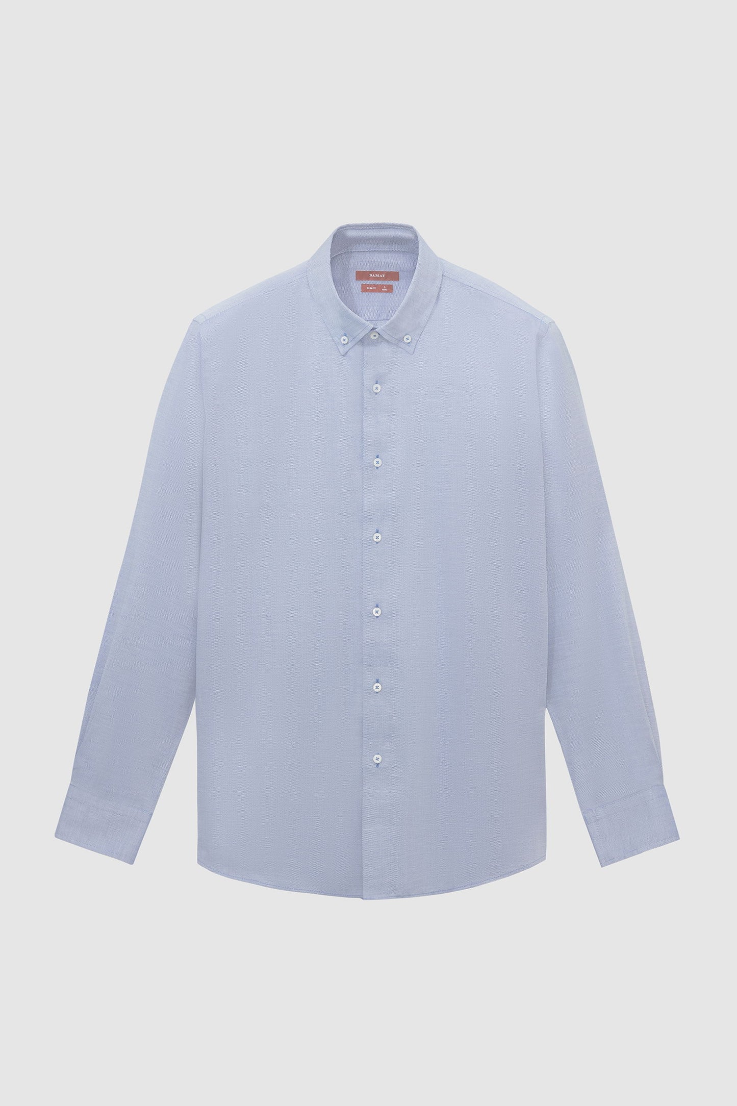 Damat Slim Fit Lacivert Armürlü %100 Pamuklu Gömlek